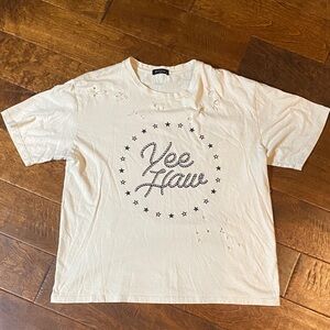 Zutter Cream 'Yee Haw' Tee with Star Design